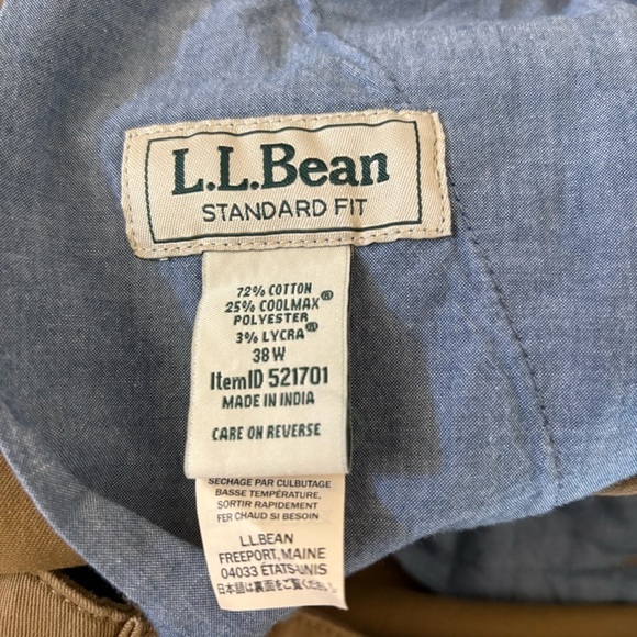 L.L bean Mens Chino Standard Fit Shorts size 38W - Picture 12 of 12